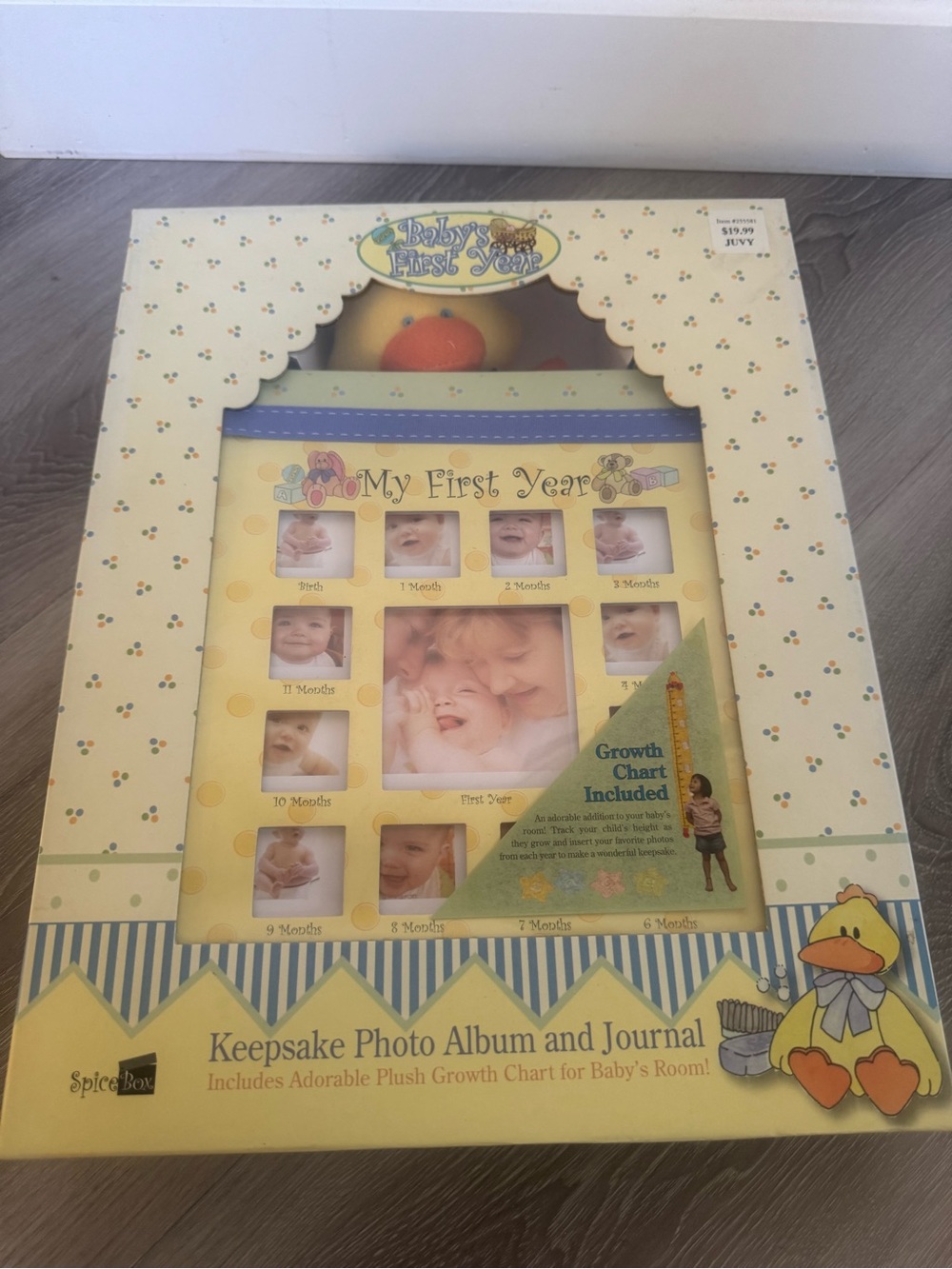 Spice box baby’s first year keepsake photo album & journal with growth chartduck